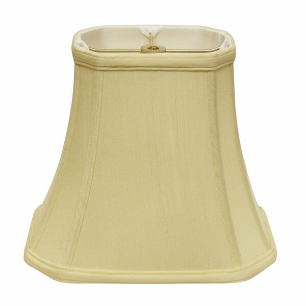 Homeroots 16 in. Slanted Rectangle Bell Monay Shantung Lampshade, Antique White 469699